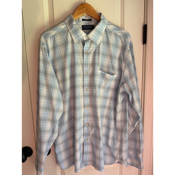 Fish Hippie Co Other - Fish Hippie Co Rowe Performance Plaid Shirt Mens XL Blue White Long Sleeve